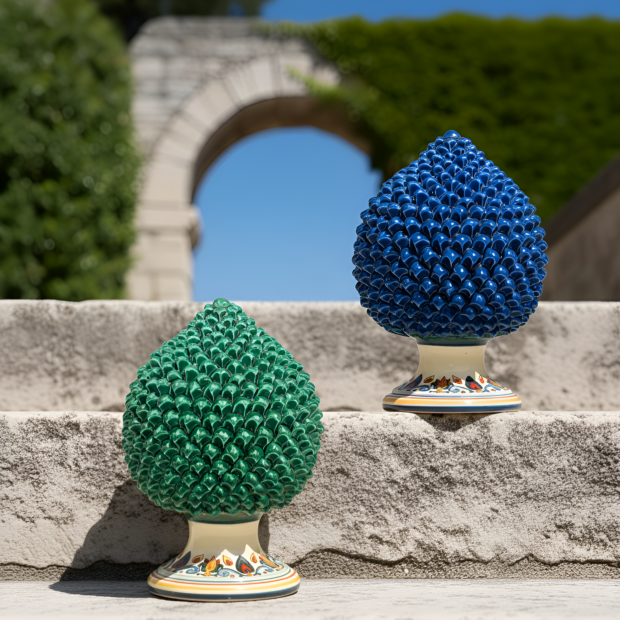 Pigna Artigianale Siciliana in Ceramica con Decoro Sicily - Fatto a Mano - Ceramiche di Caltagirone Sofia