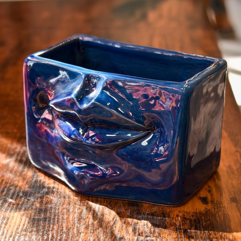Scatola con espressione blu intenso - Ceramica artistica di Caltagirone - Ceramiche di Caltagirone Sofia