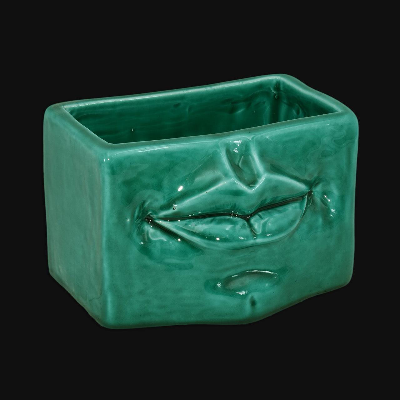 Scatola con espressione verde smeraldo - Ceramica artistica di Caltagirone - Ceramiche di Caltagirone Sofia