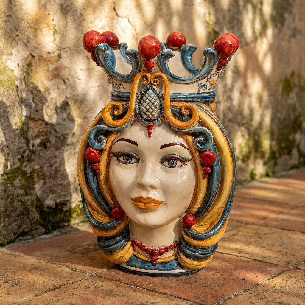 Testa h 38 in decoro sicily femmina - Ceramiche Di Caltagirone Sofia - Ceramiche di Caltagirone Sofia