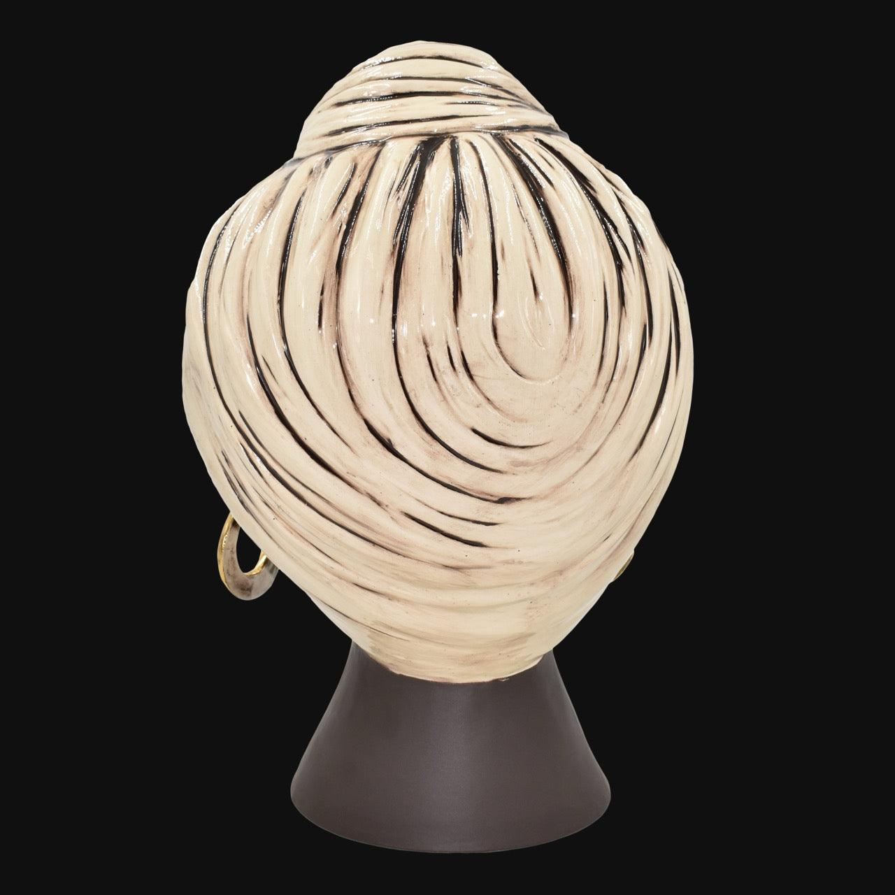 Testa sognia h 40 madreperla antichizzato oro lustri femmina viso opaco - Ceramiche di Caltagirone Sofia