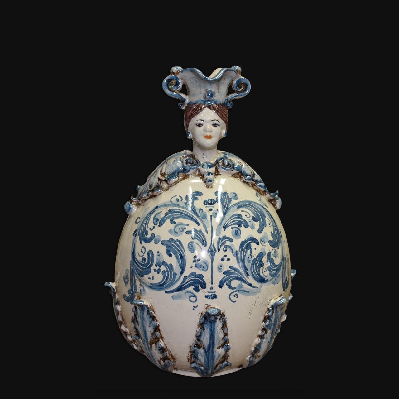 Uovo a personaggio femmina h 25 cm plastico sofia Mono Blu - Ceramiche di Caltagirone Sofia