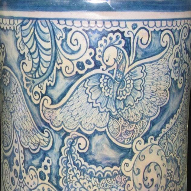 Vaso a cilindro h 28 linea masha - Ceramiche di Caltagirone Sofia