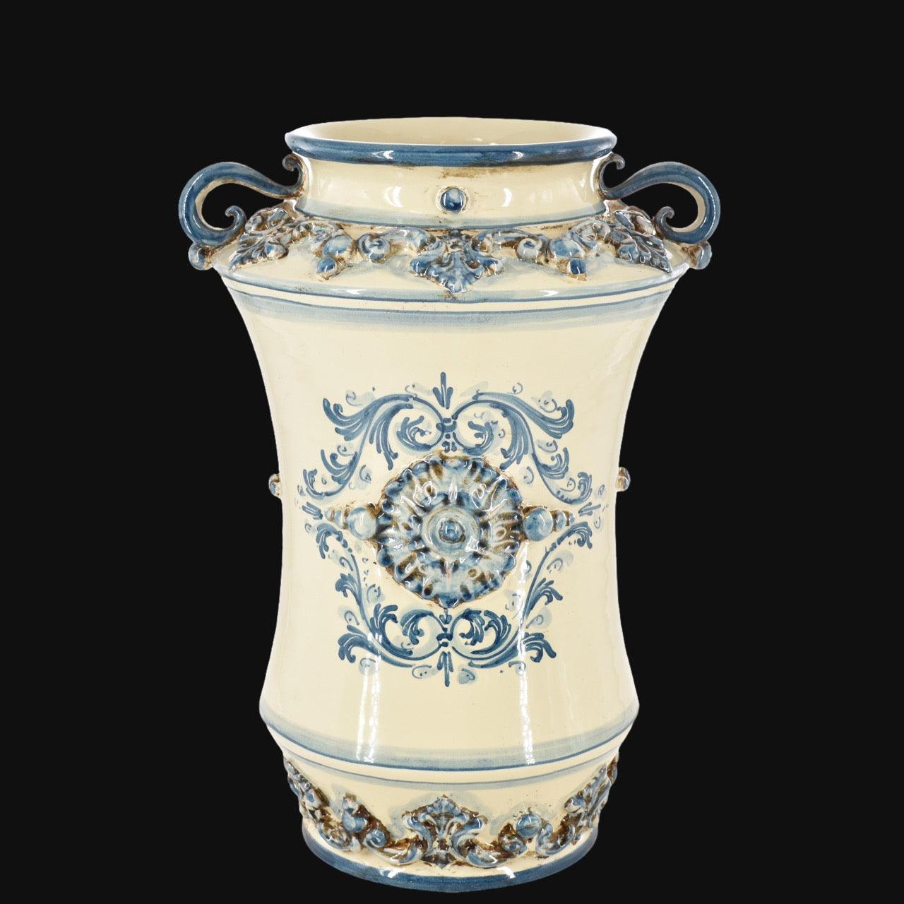 Vaso albarello h 35 c/manici plastico sofia mono blu - Ceramiche di Caltagirone Sofia