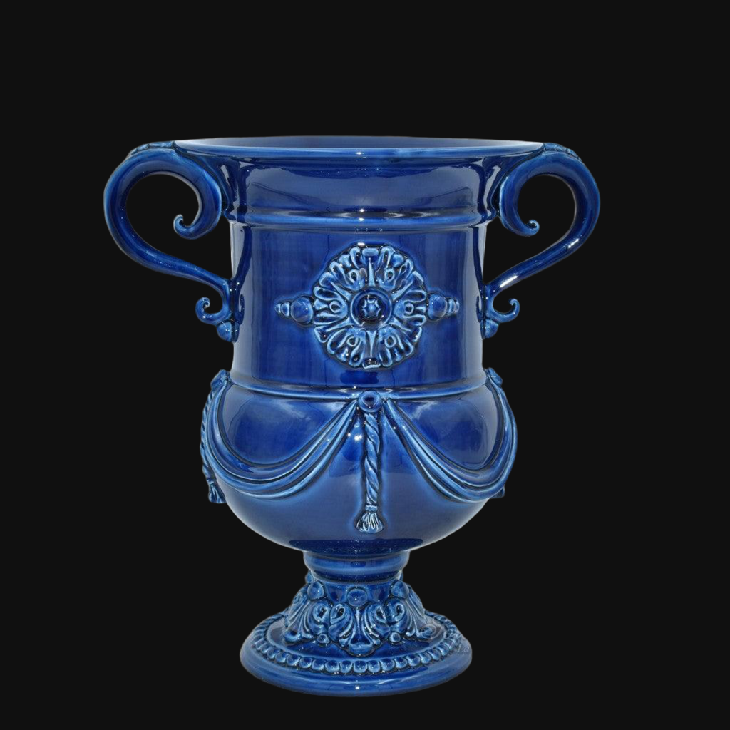 Vaso monumentale h 31 Blu Intenso - Linea Moderna Ceramiche Sofia - Ceramiche di Caltagirone Sofia