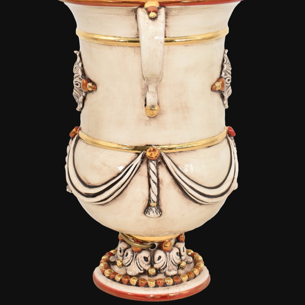 Vaso Monumentale H 31 Madreperla Oro e Lustri - Ceramiche di Caltagirone Sofia
