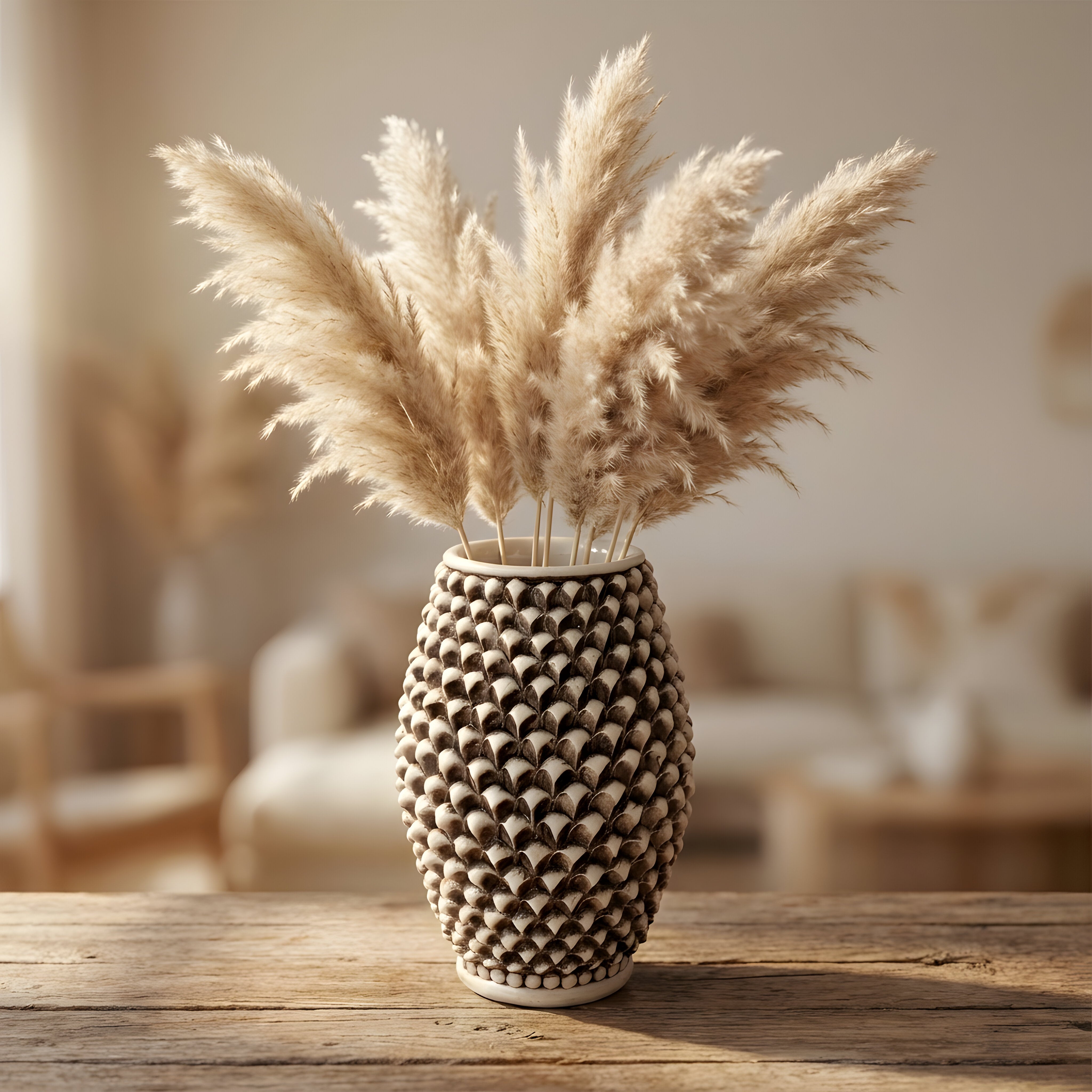 Vaso pigna di Caltagirone madreperla antichizzato modellata a mano - Ceramiche di Caltagirone Sofia