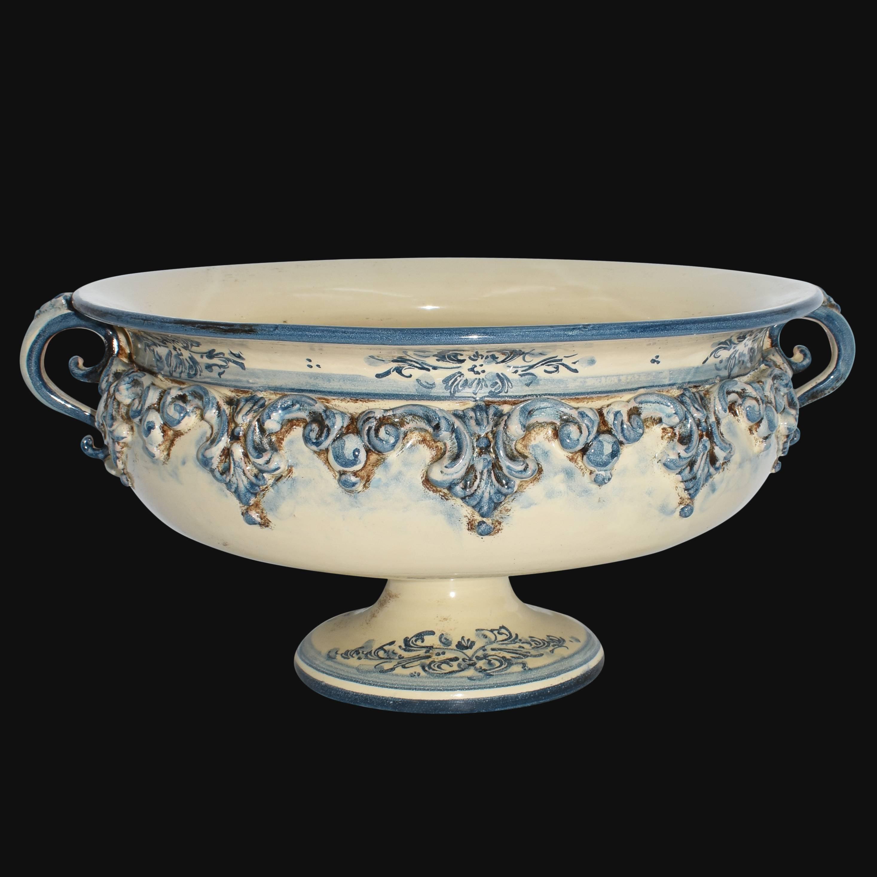 Alzata in ceramica Ø 30/Ø 40 plastico sofia mono blu - Ceramiche artistiche di Caltagirone - Ceramiche di Caltagirone Sofia