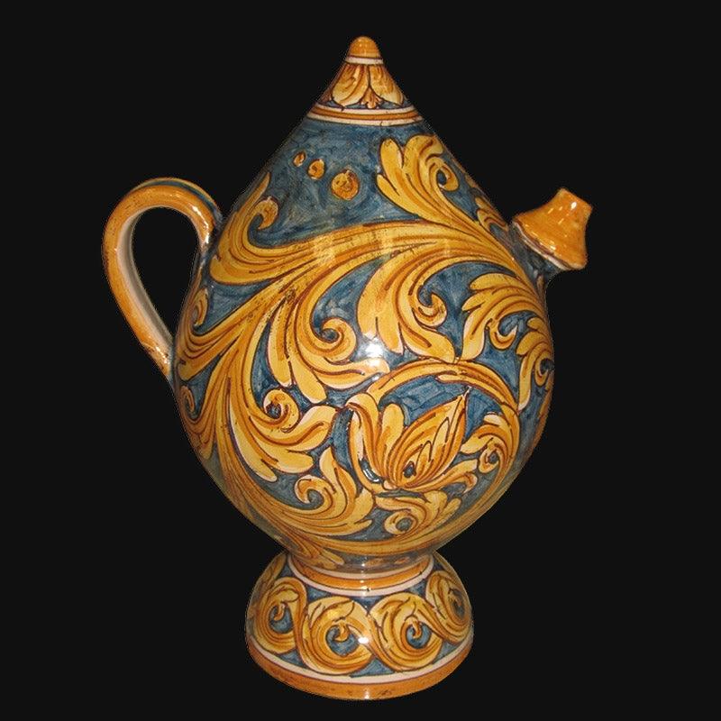 Bummulu Malandrinu h 25 ornato fondo blu in ceramica artistica di Caltagirone - Ceramiche di Caltagirone Sofia
