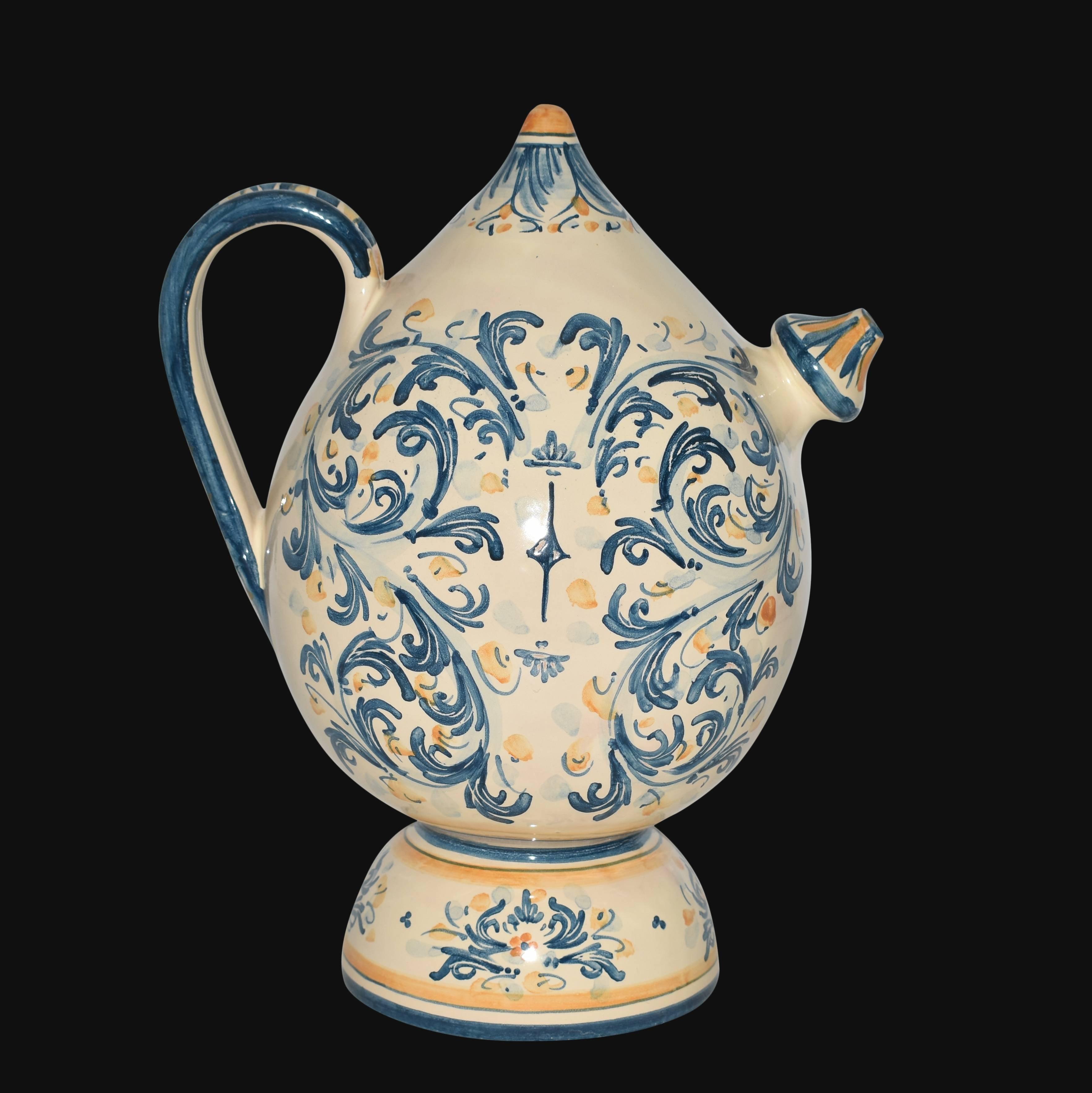 Bummulu Malandrinu h 25 s. d'arte blu e arancio in ceramica di Caltagirone - Ceramiche di Caltagirone Sofia