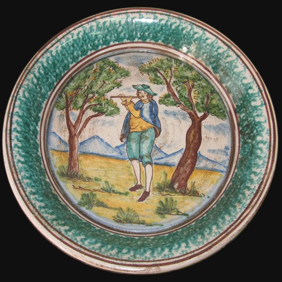 Fangotto da parete con Figurato Flauto - Ceramiche di Caltagirone Sofia