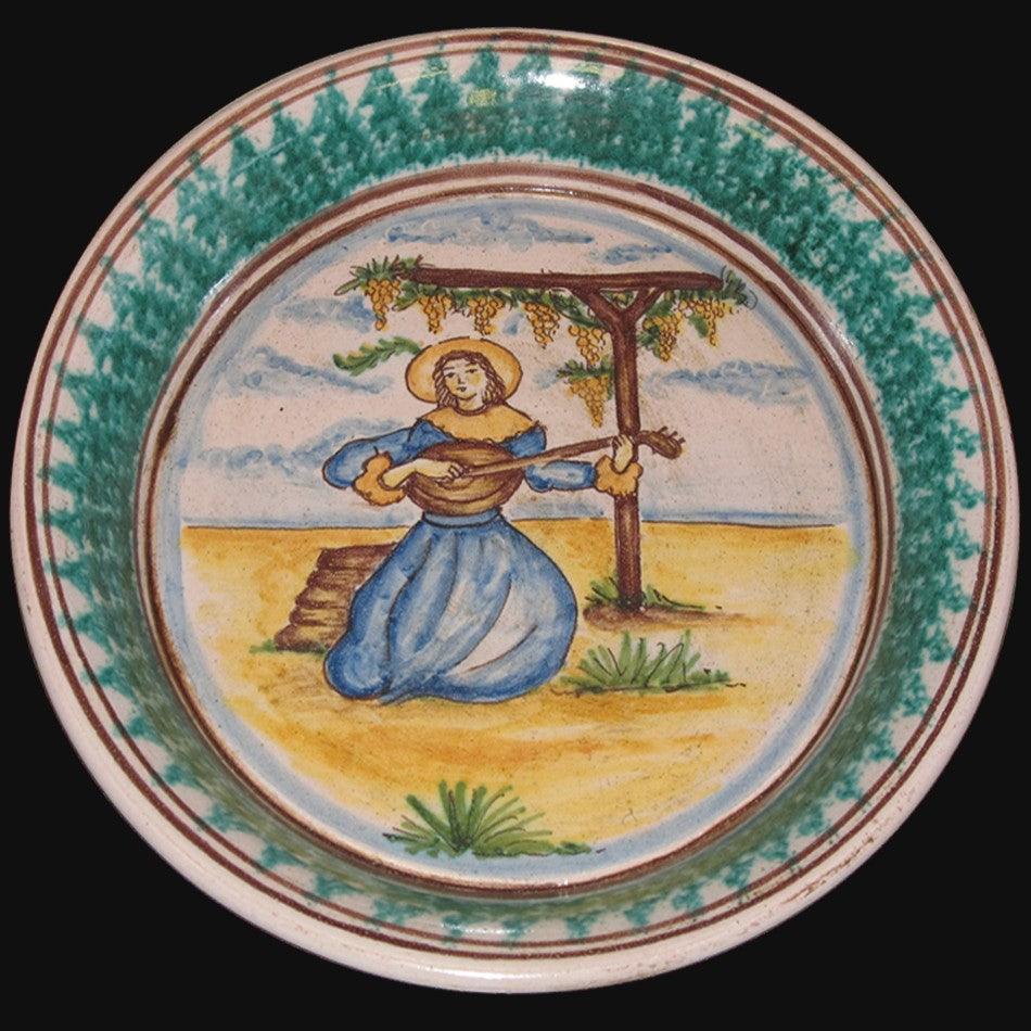 Fangotto da parete con Figurato mandolino - Ceramiche di Caltagirone Sofia