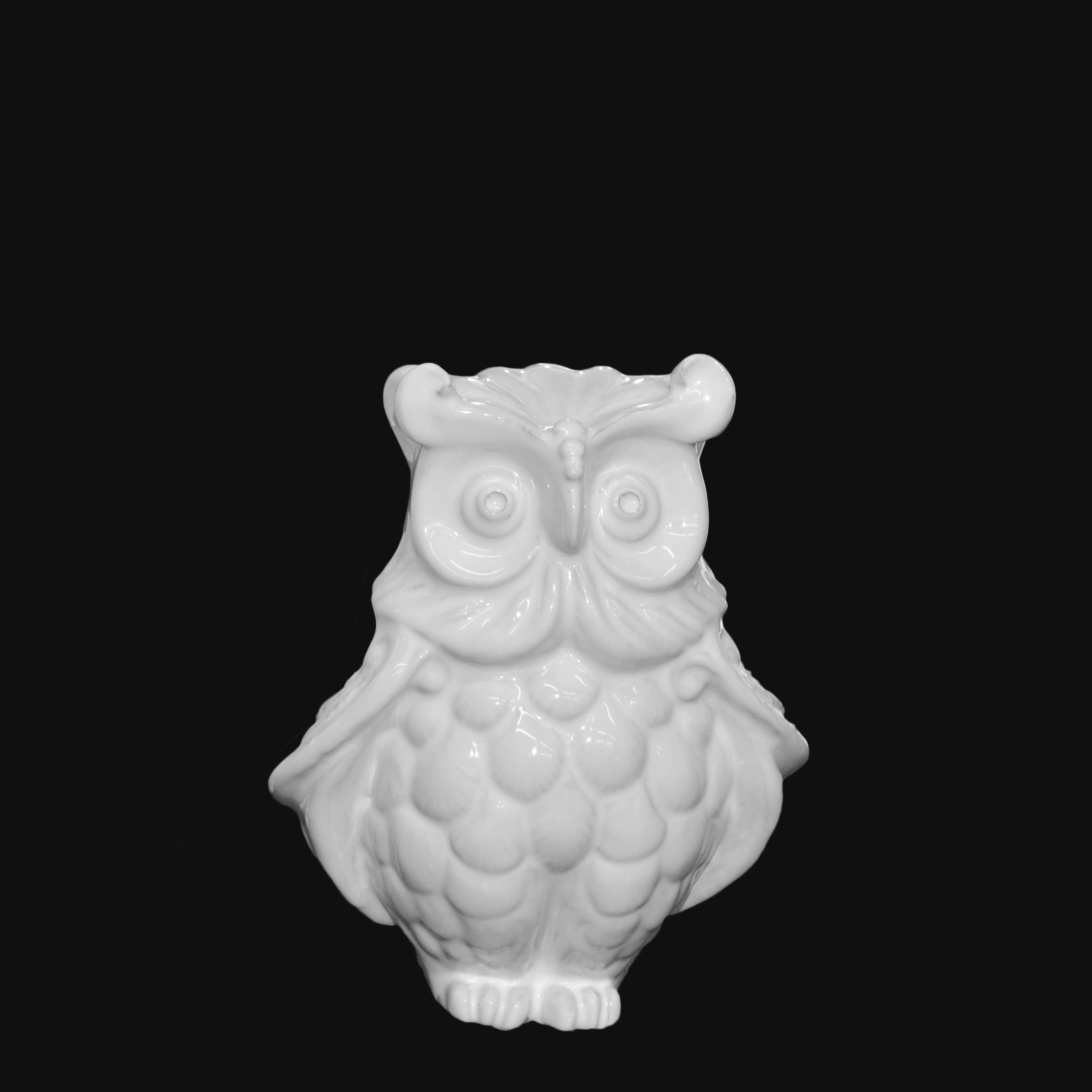 Gufo h 15 White Line - Animali in ceramica - Ceramiche di Caltagirone Sofia