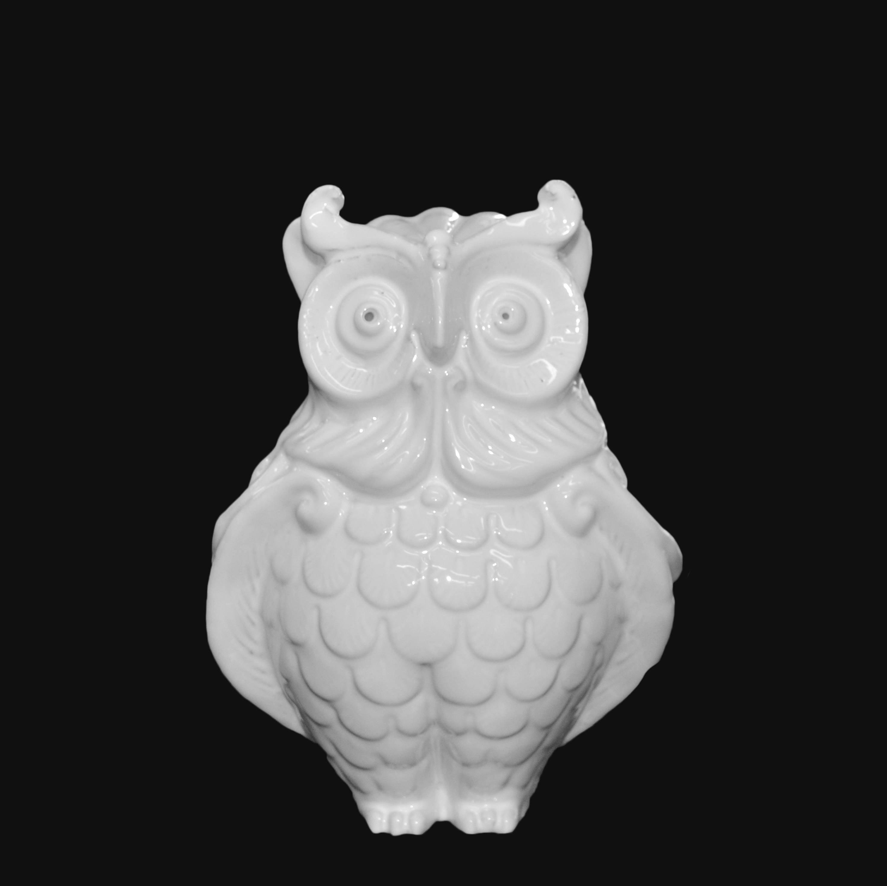 Gufo h 20 white line - Animali in ceramica - Ceramiche di Caltagirone Sofia