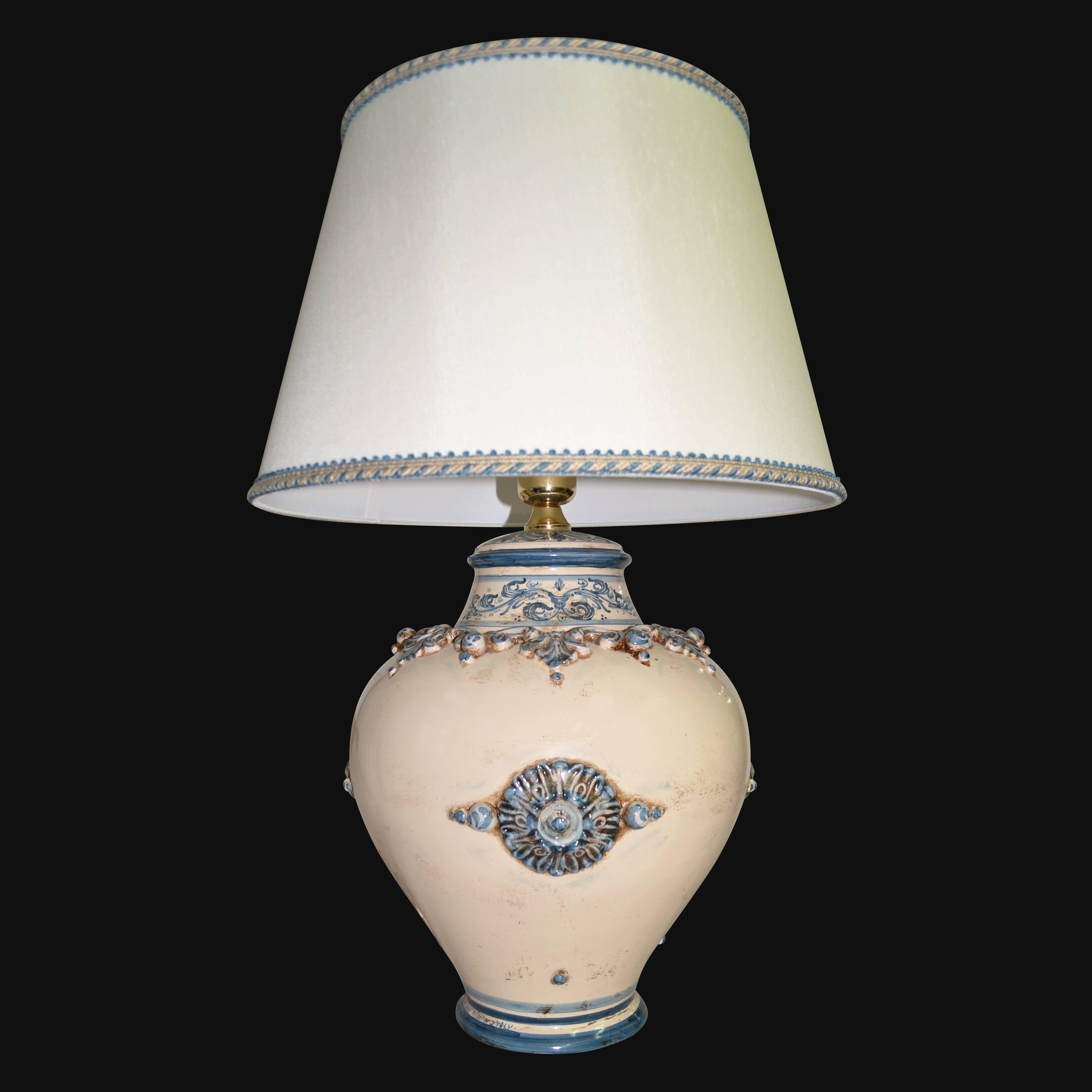 Lume boccia h40/h60 cm in mono blu - Ceramiche artistiche Sofia - Ceramiche di Caltagirone Sofia