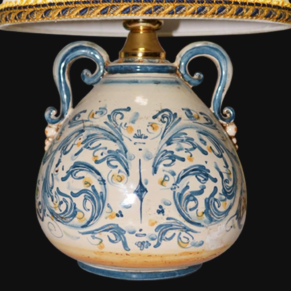 Lume comodino mod.Pe h 30 in blu e arancio - Ceramiche di Caltagirone Sofia - Ceramiche di Caltagirone Sofia