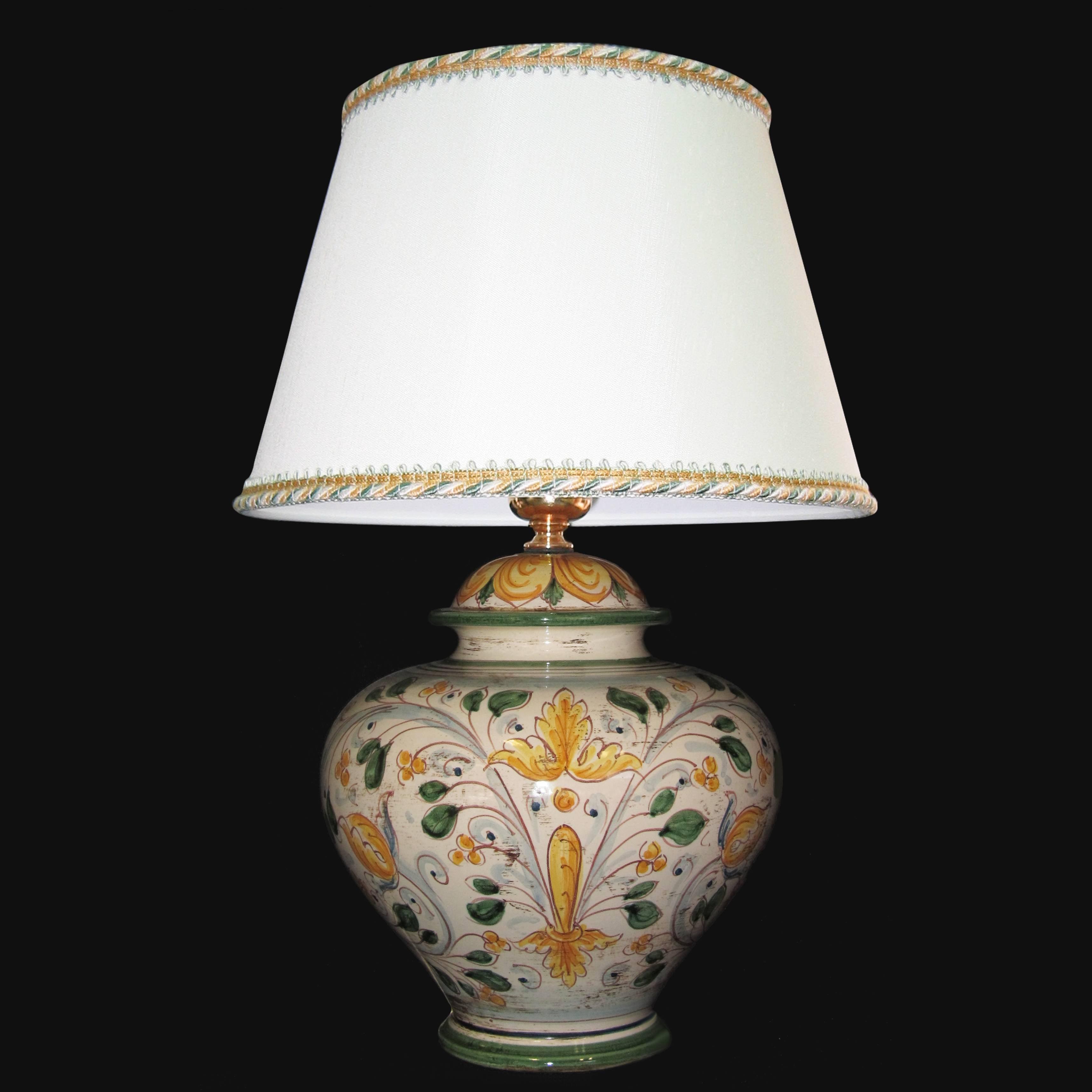 Lume palla ornamentale Antico Fogliame - Ceramica di Caltagirone Sofia - Ceramiche di Caltagirone Sofia