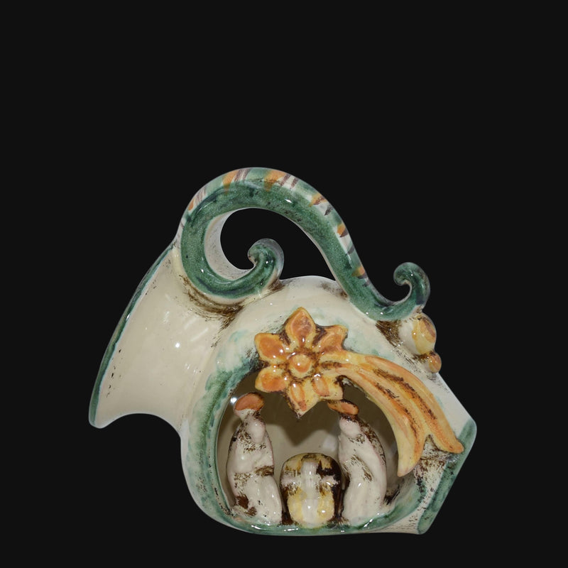 Nativity mini jar h 10 green - Caltagirone Nativity