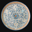 Piatto ornamentale Ø 35/40 s. d'arte blu e arancio in ceramica artistica di Caltagirone - Ceramiche di Caltagirone Sofia