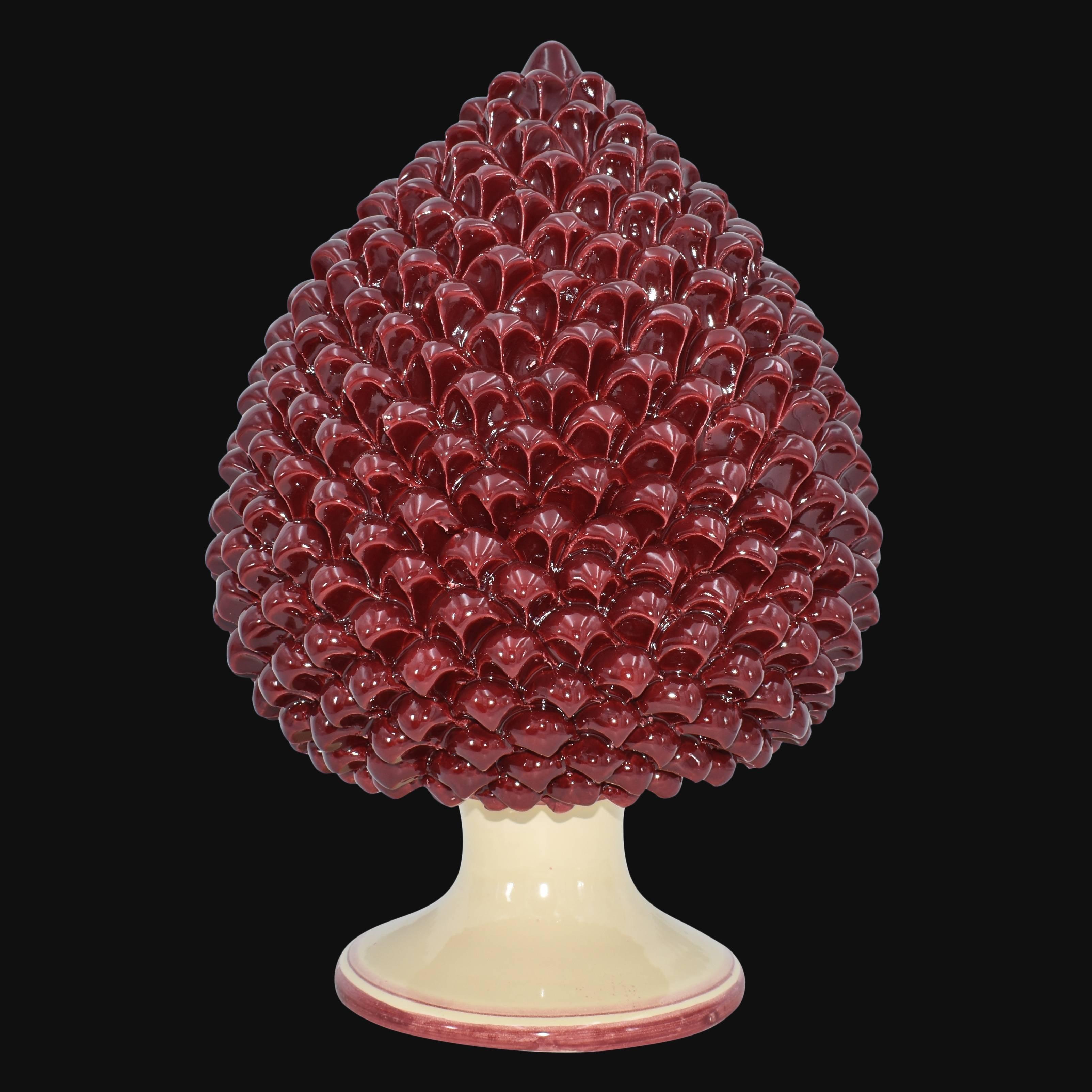 Pigna artigianale di Caltagirone modellata a mano altezza 15/40 mono bordeaux - Ceramiche di Caltagirone Sofia