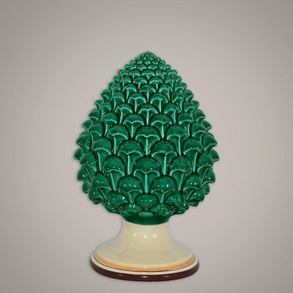 Pigna semilavorata altezza 15/35 Verde e Arancio - Ceramiche di Caltagirone Sofia