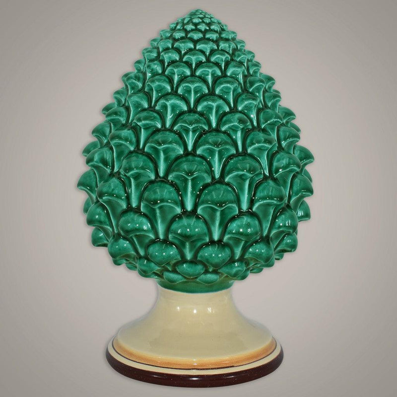 Caltagirone handmade pinecone modeled by hand height 15/35 Green and Orange