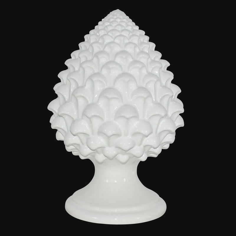 Caltagirone handmade pinecone modeled by hand height 15/35 Ivory Line