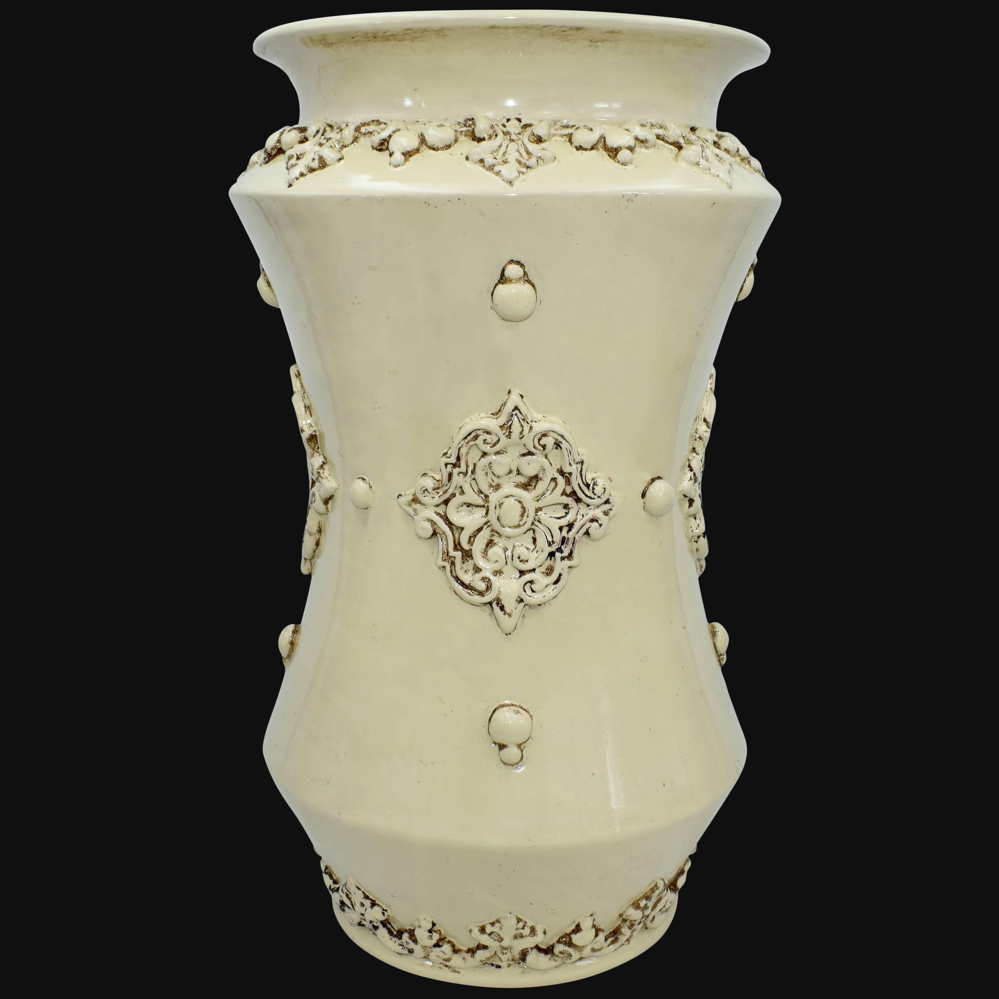 Portaombrelli ad albarello h 50 plastico Sofia Avorio - Ceramiche di Caltagirone Sofia