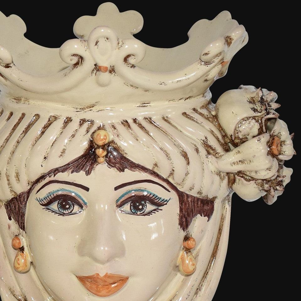 Testa h 25 con melagrane in avorio donna - Ceramiche di Caltagirone - Ceramiche di Caltagirone Sofia