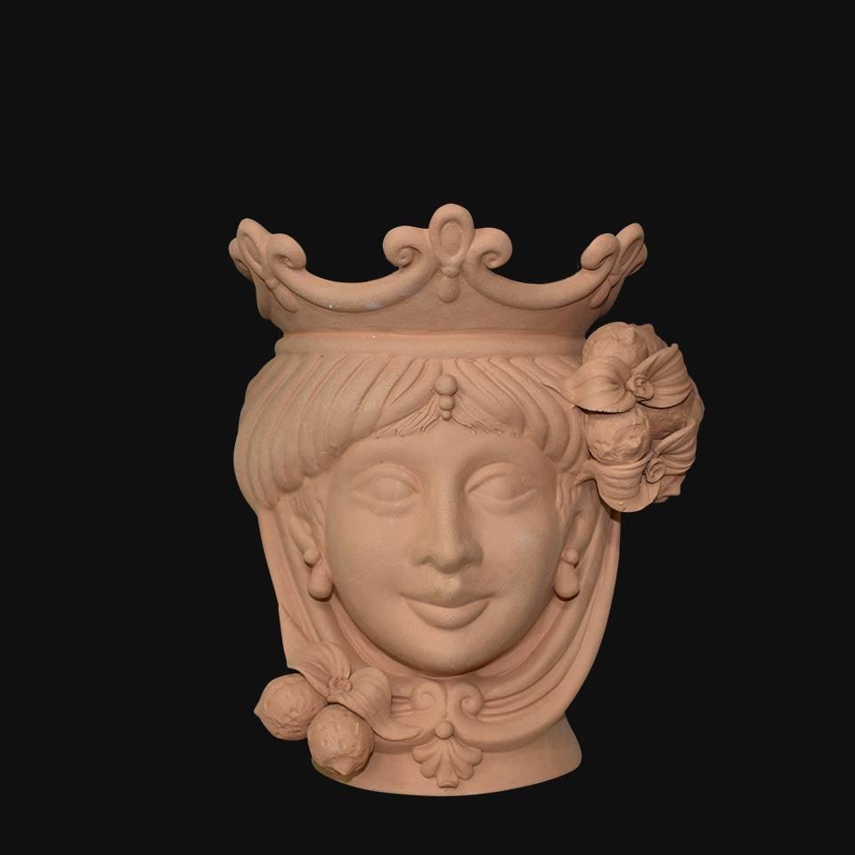 Testa h 25 limoni in terracotta femmina - Ceramiche di Caltagirone Sofia