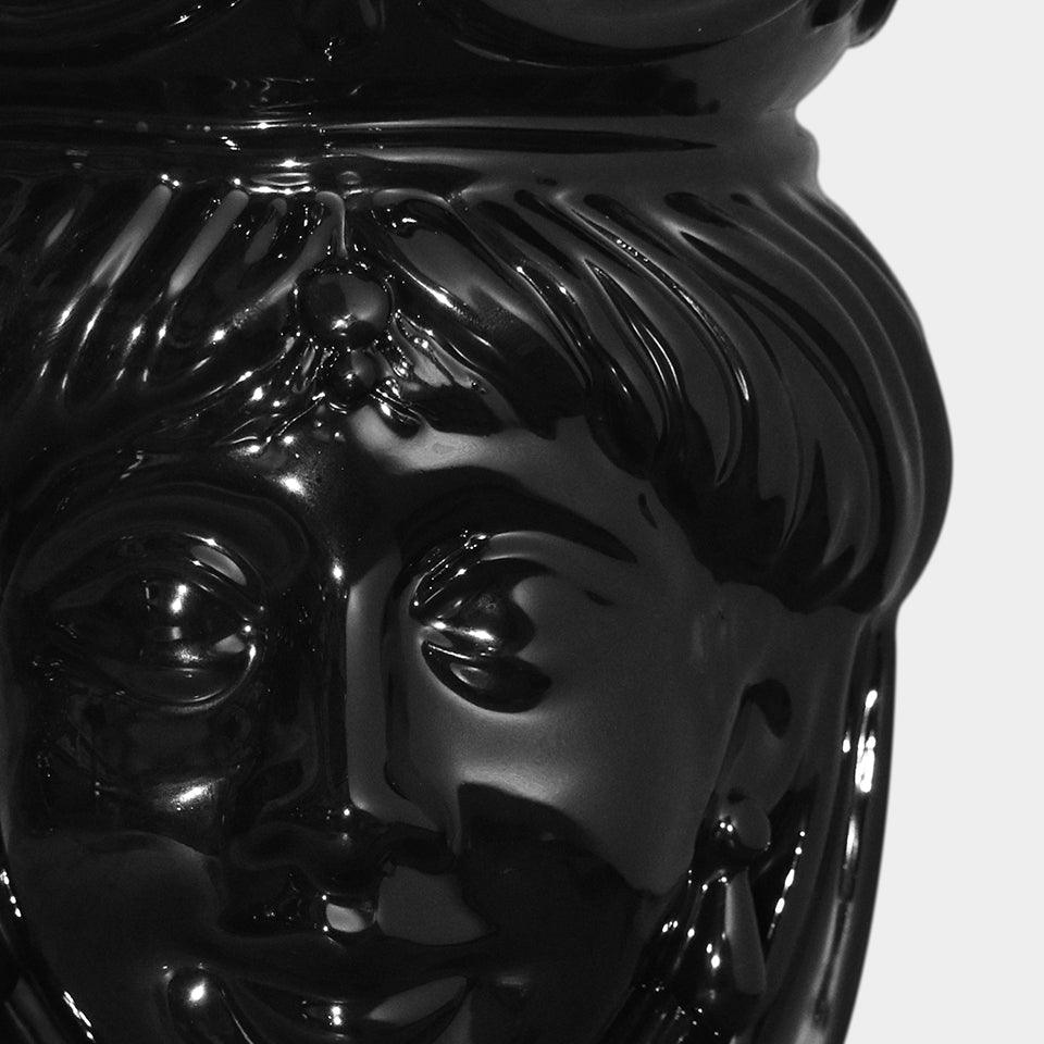 Testa h 25 liscia black lucido femmina - Ceramiche di Caltagirone Sofia