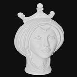 Testa di Moro, Donna, White Line, corona e dettagli ornamentali. Ceramica siciliana di Caltagirone, Sofia