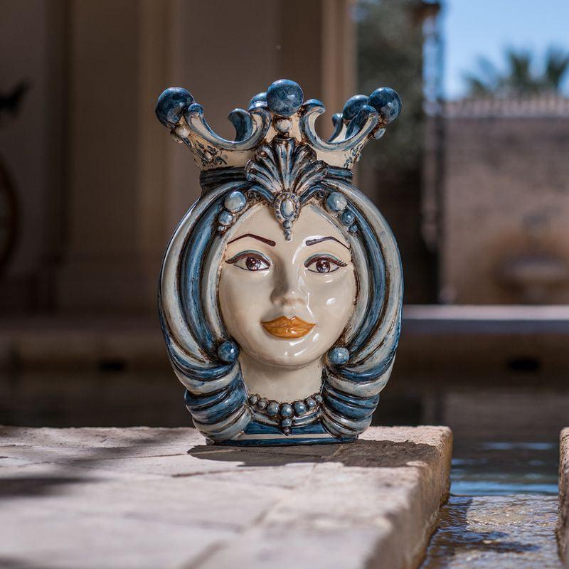 Testa h 38 in mono blu femmina - Ceramiche Di Caltagirone Sofia - Ceramiche di Caltagirone Sofia
