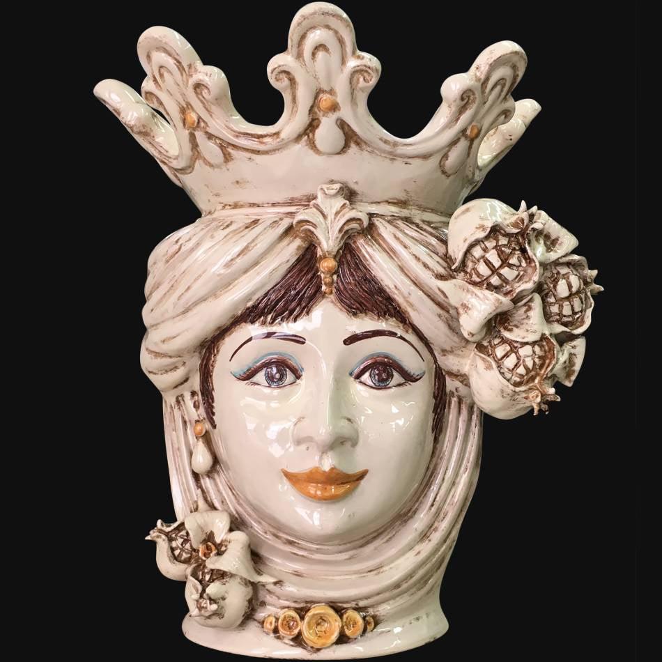 Testa h 40 melagrana avorio donna - Ceramiche di Caltagirone - Ceramiche di Caltagirone Sofia