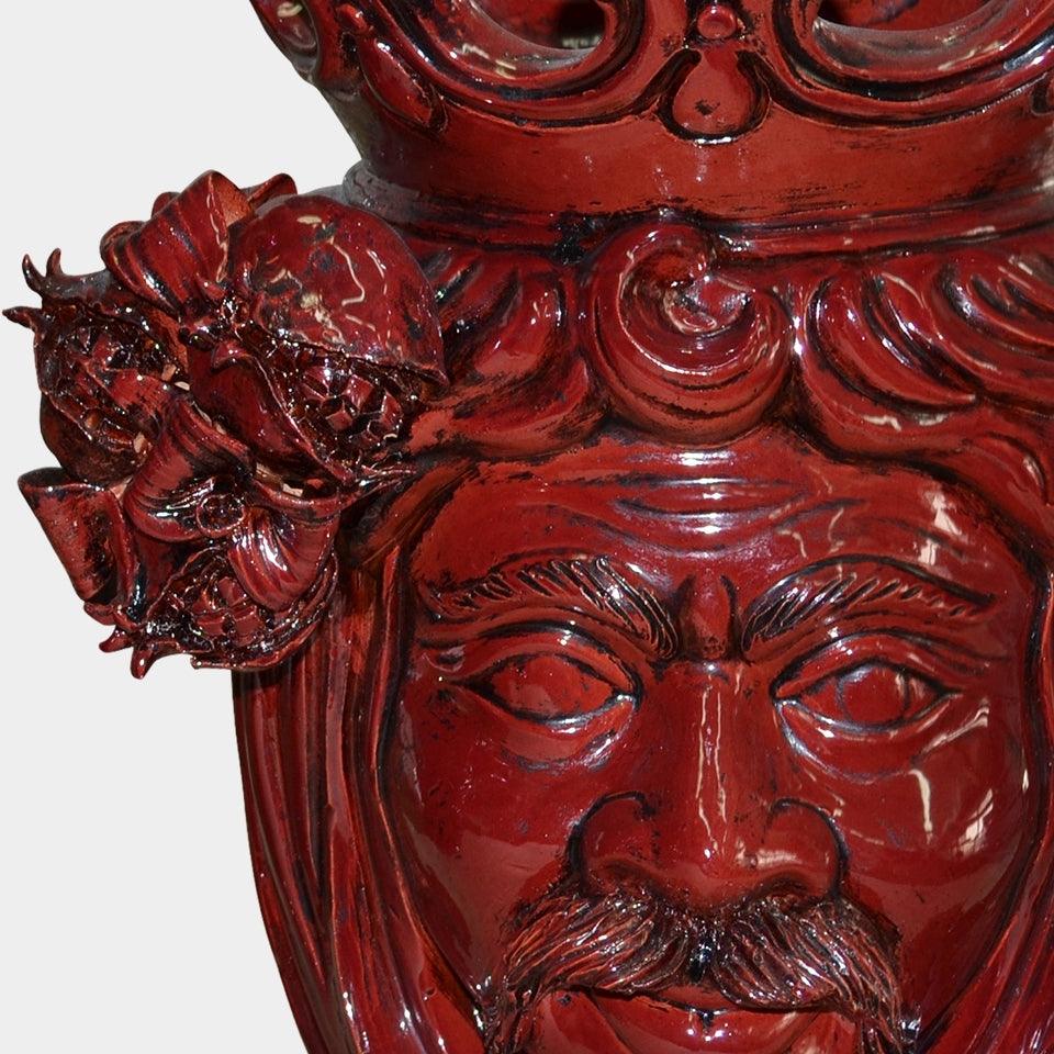Testa h 40 melograni linea bordeaux maschio - Ceramiche di Caltagirone Sofia