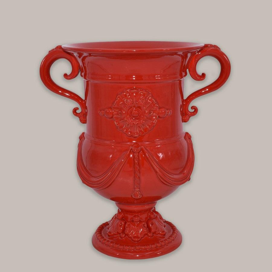 Vaso monumentale h 31 Rosso Fuoco - Ceramiche artistiche di Caltagirone - Ceramiche di Caltagirone Sofia